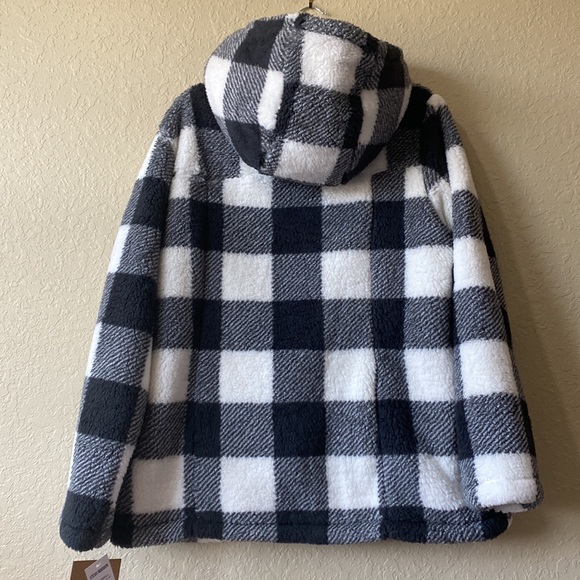 Steve Madden Buffalo Check Teddy Fleece Jacket - Picture 8 of 15